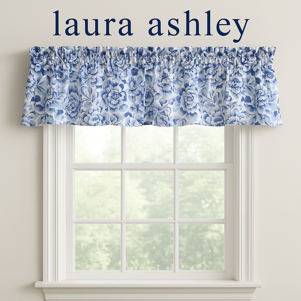 NWOT Set of 2 Vintage Laura Ashley Palace Garden Valances 18" x 85"